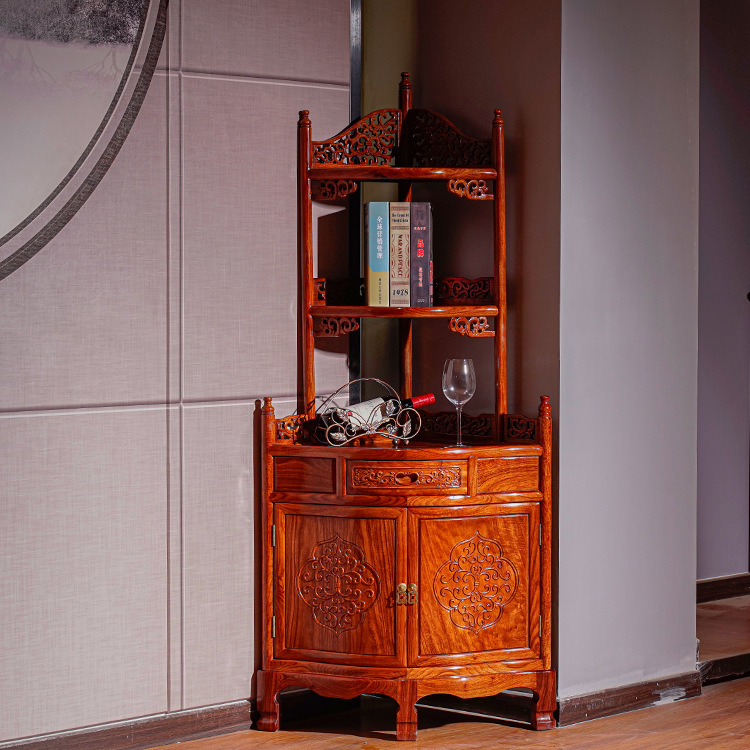 红木刺猬紫檀三角柜 客厅实木家具厂家直销 花梨木墙角柜|ms