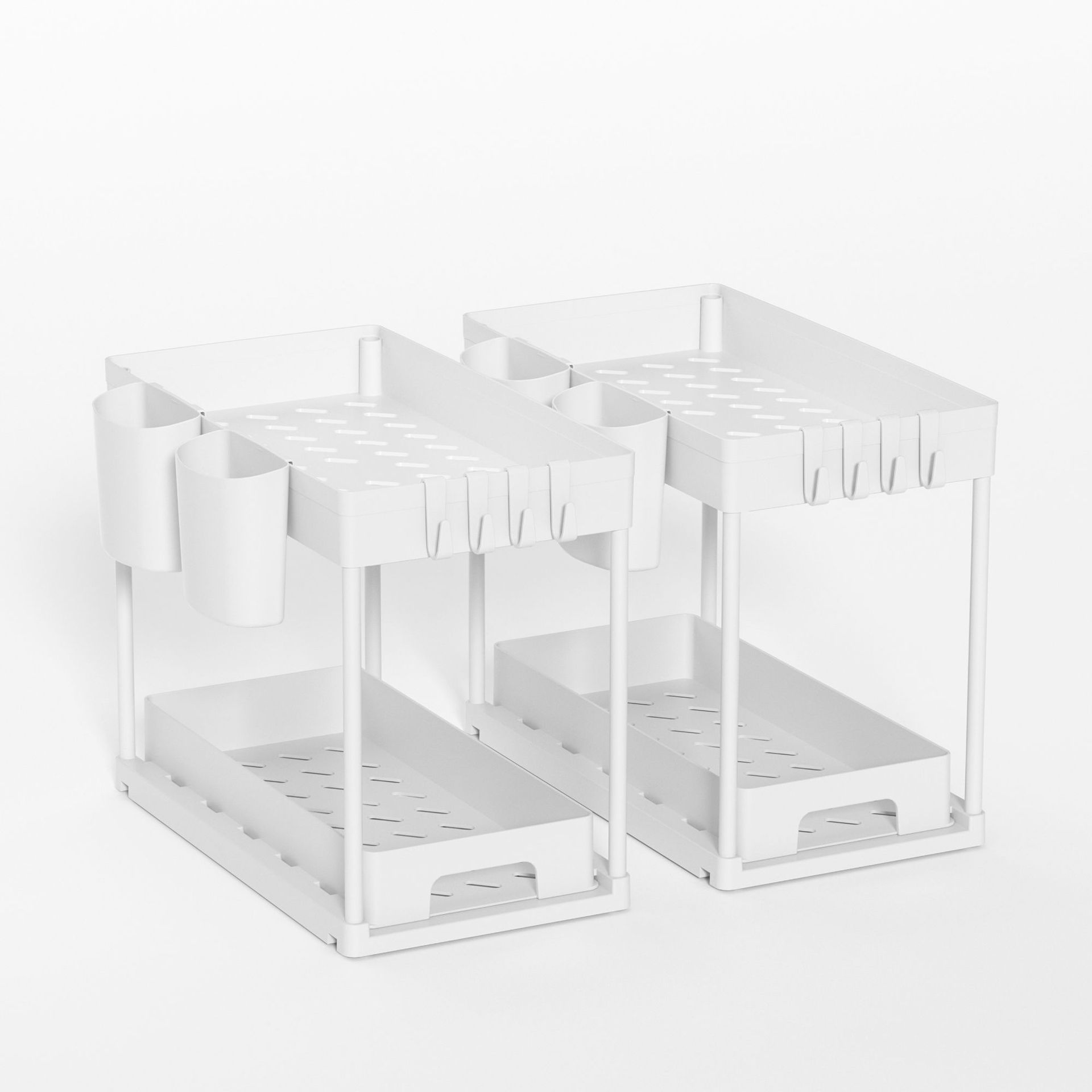 Amazon fregadero de almacenamiento rack multi-funcional de plástico de doble capa de cocina de almacenamiento de rack extraíble de almacenamiento de baño rack