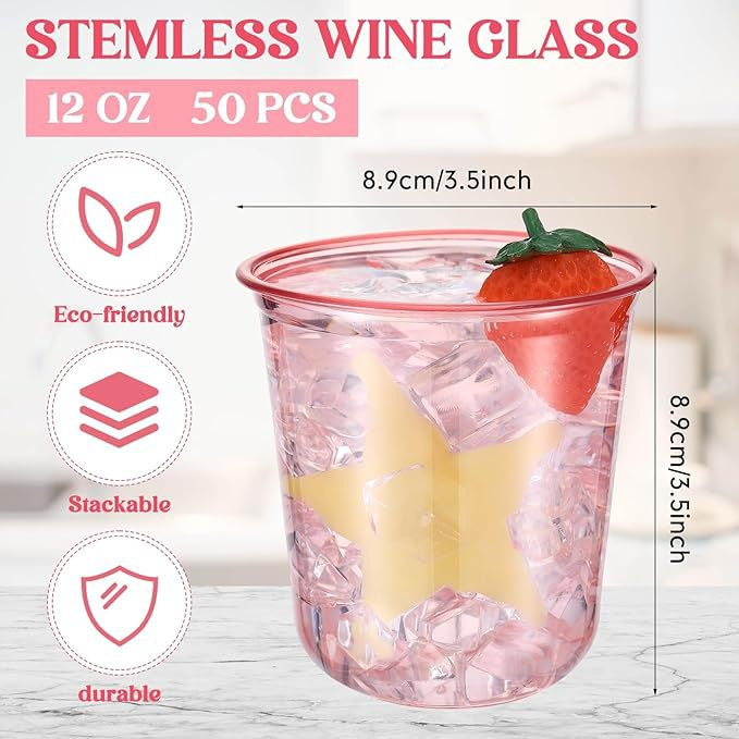 Birdəfəlik şəffaf plastik şərab və şampan qədəhləri, 16 oz