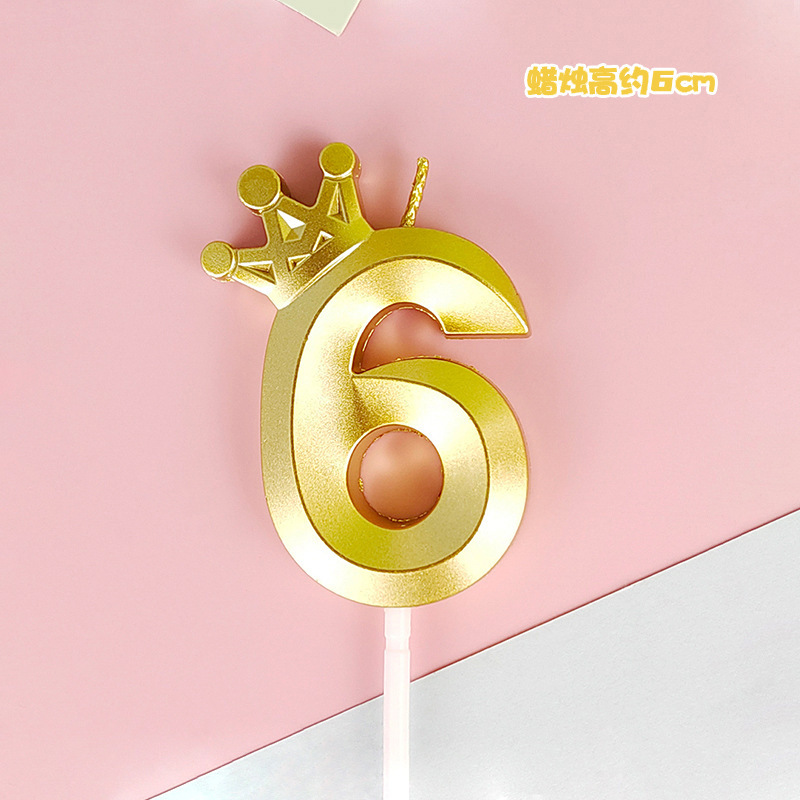 Creative Cartoon Gold Number Candle - Baby First Cake Decoration Birthday Party Supplies_voghion.com