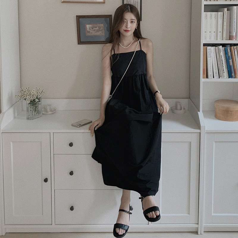 French Style Gentle Seaside Extra Long Cotton and Linen Slip Skirt Dress Women's Summer 2024 Vest Skirt High Dress