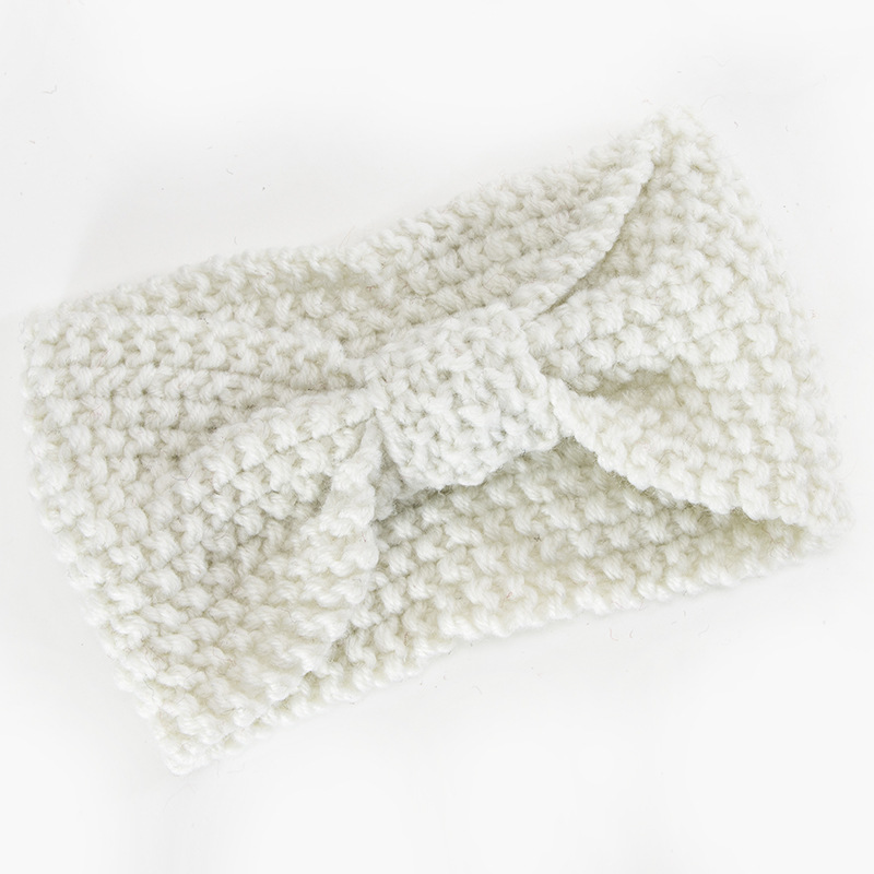 Fascia per maglione lavorata a maglia per accessori e fasce per capelli caldi con fiocco fatto a mano autunno inverno da donna_voghion.com