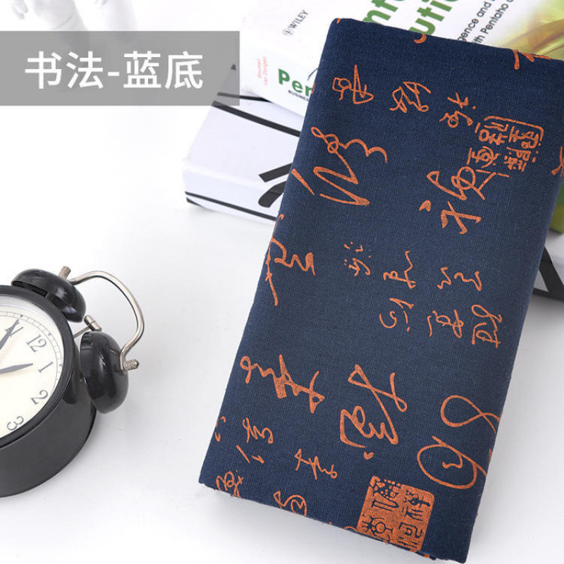 高級古代風書道テーブルクロス、中国風デスククロス、プリント綿麻カスタムメイド|undefined