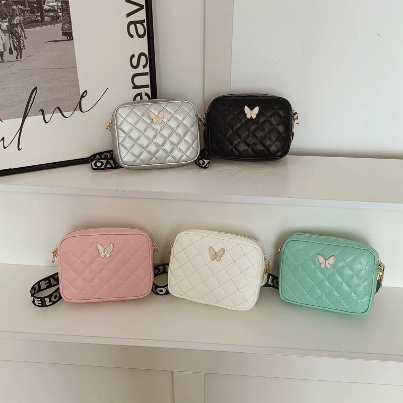 Bolsos de comercio exterior transfronterizo para niños, bolsos de hombro de moda, bordados de diamante, bolsos de cambio para niños y niñas, lindas mariposas para bebés.