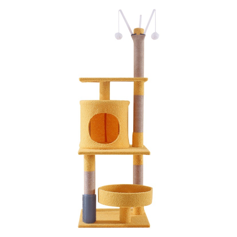 Gato que sube el árbol del gato del nido gato integrado del gato de la tabla del rasguño del gato saltando la plataforma de múltiples capas de terciopelo de peluche de cuatro capas que pica el árbol del gato