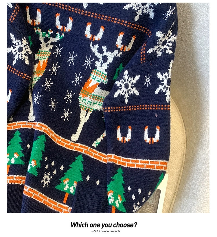 Women's Christmas Jumper With Double Elk Pattern For Winter_voghion.com