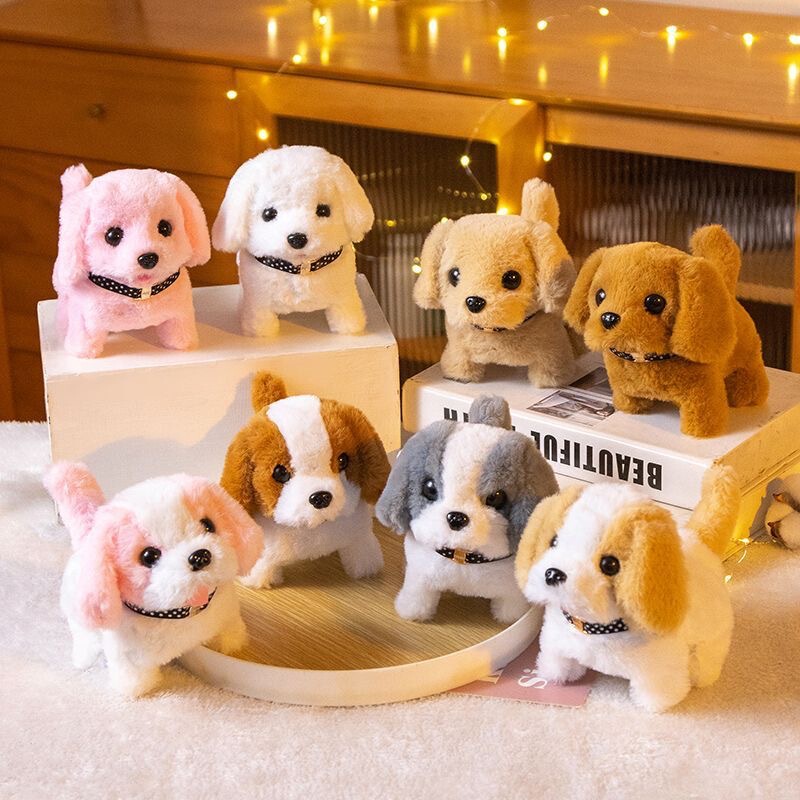 Toy Dog Children's Plush Electric Toy Walking Simulation Dog Electric Dog Stall Electronic Puppy Pet Cross-Border