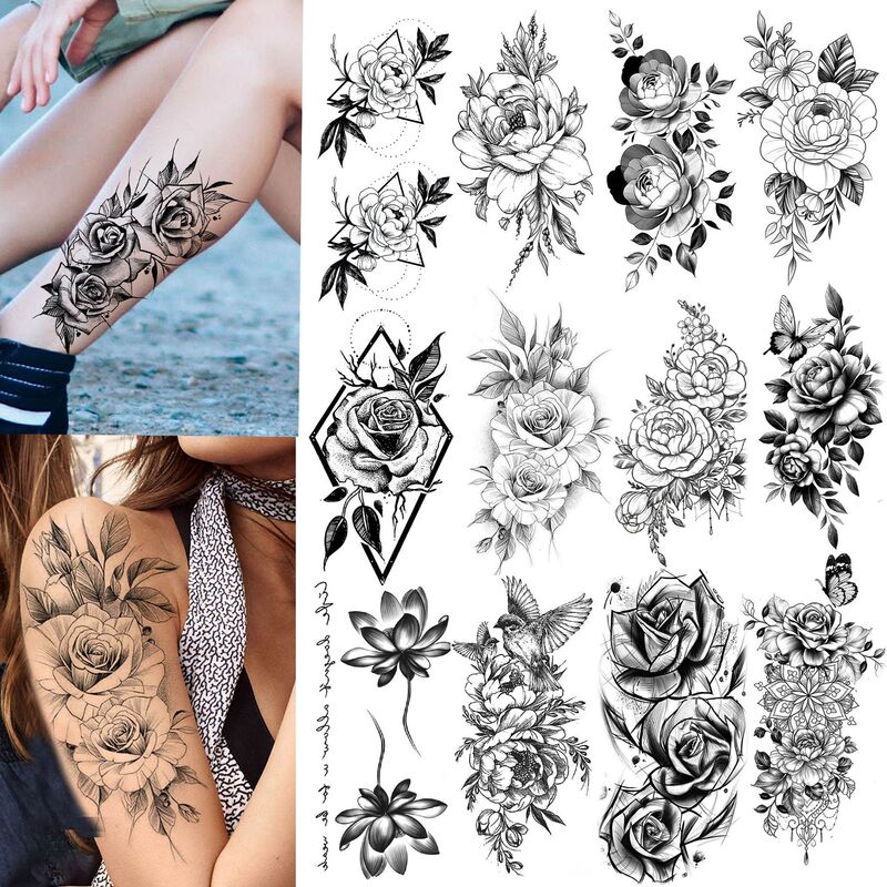 Cross-border single-pattern tattoo stickers for arms, calves, and neck, temporary tattoo stickers, Temu stickers, tattoo Amazon