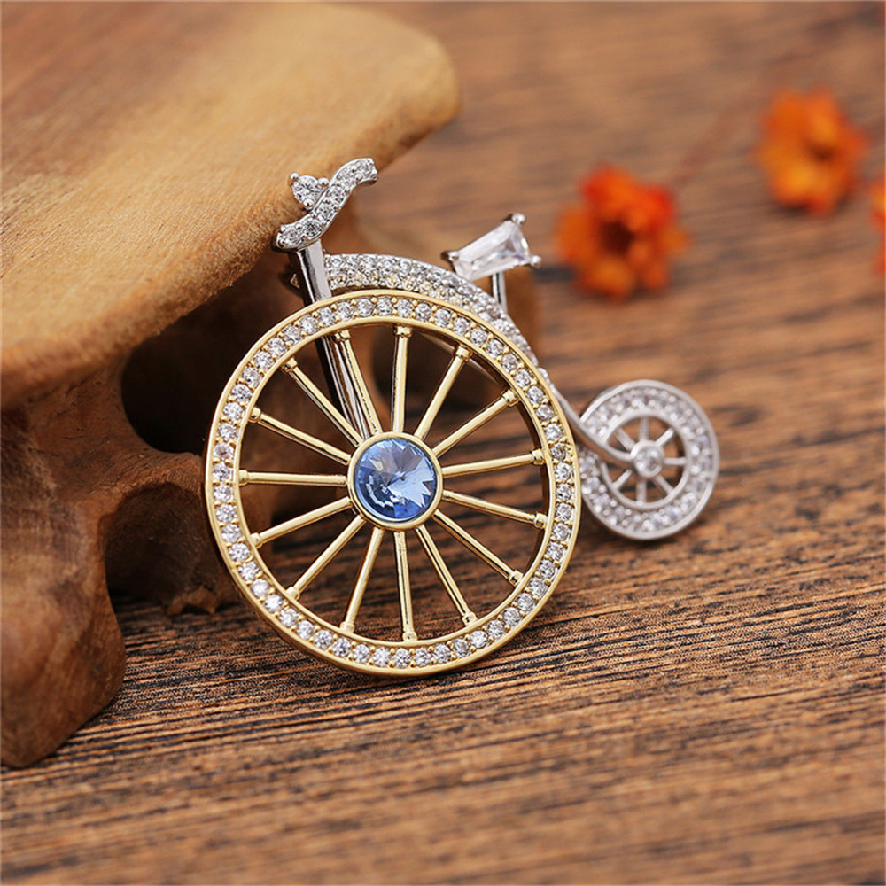 Spilla girevole a doppio pentagramma con zircone rotante a decompressione Spilla da colletto per abito da uomo Spilla da abito da donna Accessori_voghion.com