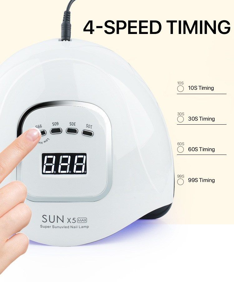 SUNx5 MAX Jel Oje ve Tırnak Uzatma İçin UV Lambası, Hızlı Kuruyan Tırnak Kürleme Jel Lambası.