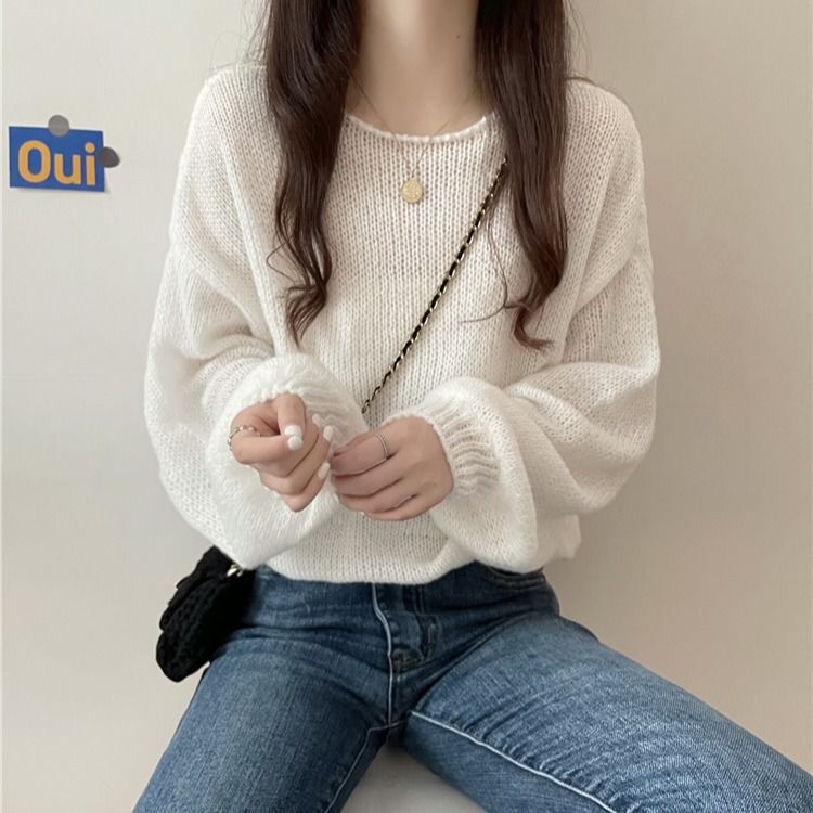 Ultra-Light Hollow-Out Thin Style 2026 New Spring/Summer Air-Conditioning Sun-Protection Knit Cardigan for Women, Lantern Long-Sleeve Loose Jacket Ultra-Light Hollow-Out Thin Style 2026 New Spring/Summer Air-Conditioning Sun-Protection Knit Cardigan for Women, Lantern Long-Sleeve Loose Jacket