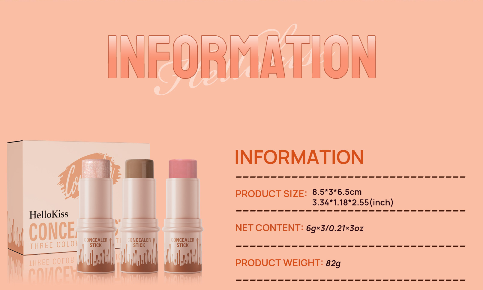 Hellokiss Multifunktionales Konturenstift-Set, 3-teilig: 3D-Konturen, Highlighten und aufhellender Rouge-Stift_voghion.com