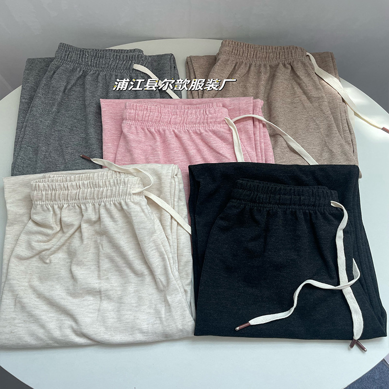 2024 nuevos pantalones de piernas de antílope de invierno de otoño suave glutinoso molido cintura alta delgada calzado casual recto image 3