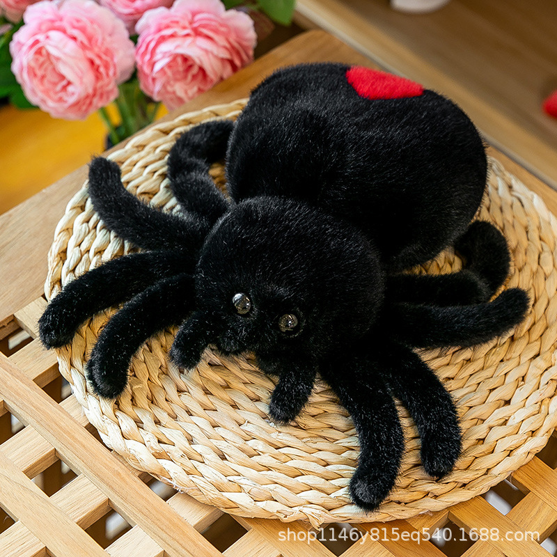 新しい面白いレッドテールスパイダーぬいぐるみシミュレーション昆虫人形卸売トリッキー人形卸売|undefined