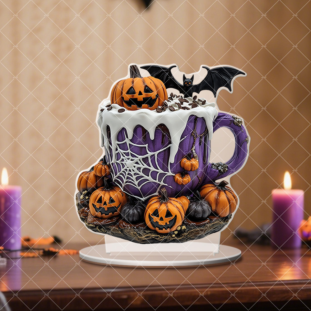 Transfronterizo Amazon Halloween Navidad Mesa Bandera Fiesta Decoración Acrílico 2D Decoración de escritorio plano Decoración