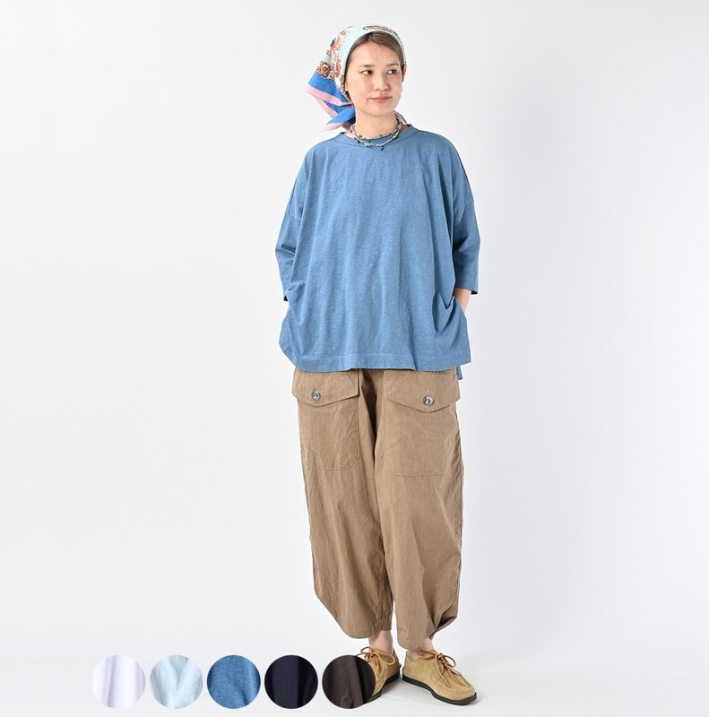 原工厂直供外贸服装45R宽松7分袖T男女同款情侣7分袖竹节棉宽松衫|undefined