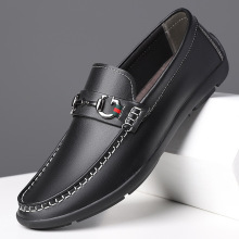 男士豆豆鞋新款软底休闲鞋真皮一脚蹬皮鞋男时尚百搭懒人驾车鞋男