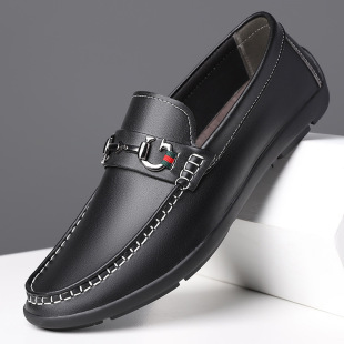 Men's Doug Shoes New Soft-soled Casual Shoes Genuine Leather Slip-on Shoes Men's Fashionable All-match Lazy Driving Shoes for Men