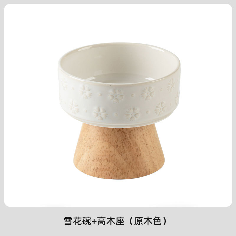Cerámica de alto valor, gran mascota de pies altos, tazón para beber para gatos, protección para el cuello, anti-volcado, gato, lavabo para perros, Amazon transfronterizo