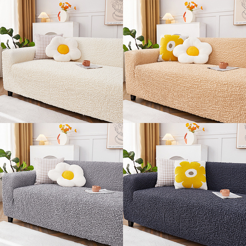Sofa Cover Cover Japanese Style Cloud Yarn Stretch Full-Covered Protective Cover Sofa Cushion Cover Non-Slip Sofa Cover for All Seasons