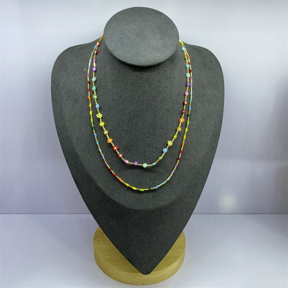 Vacation Flower Beaded Glass Womenu0027S Necklace