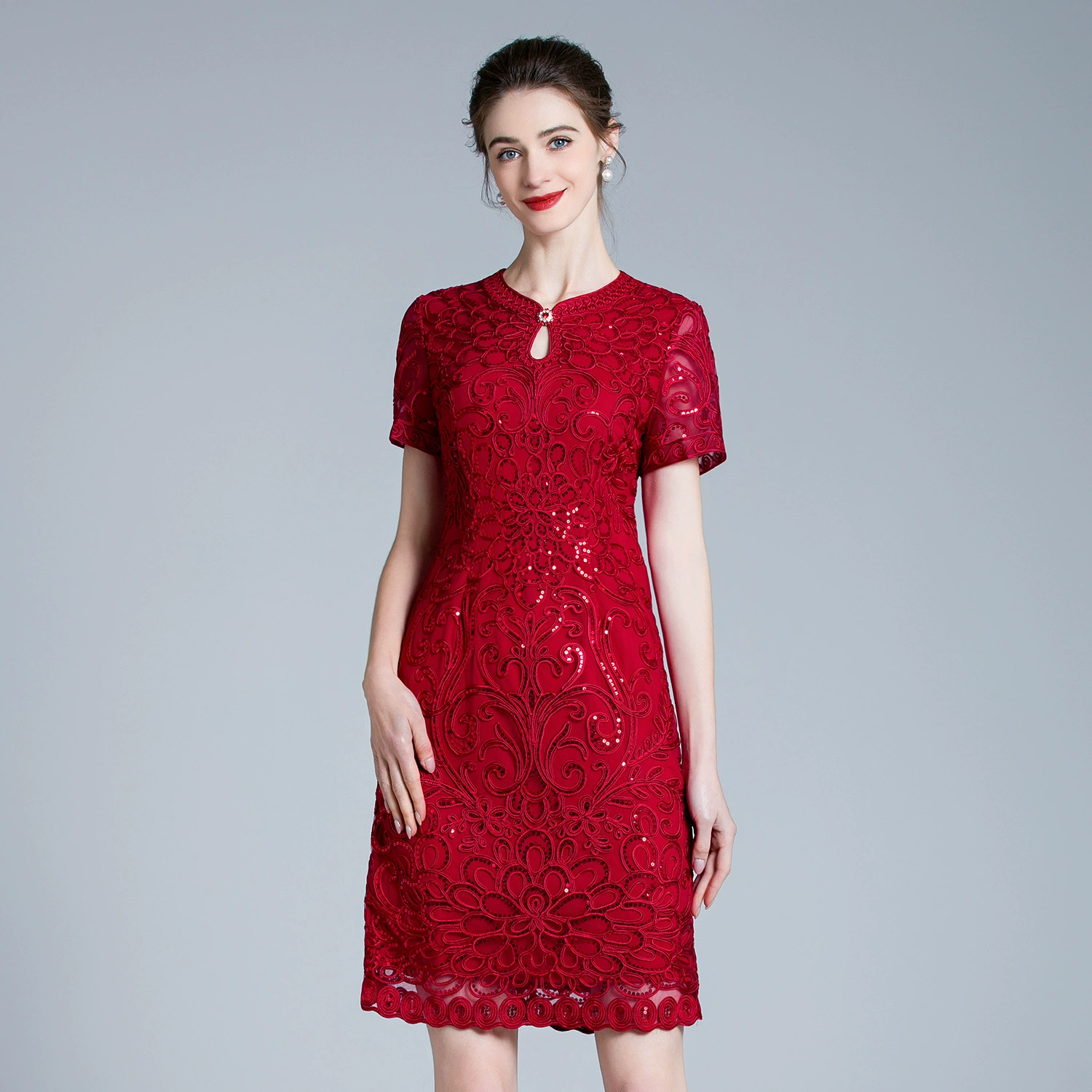 Шэньчжэнь высокого класса свадебное платье маленькая мать 2023 Лето с коротким рукавом плюс размер Повседневное платье поколение волос