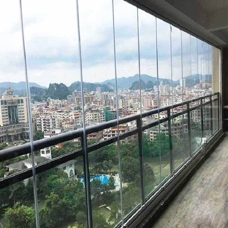 深圳广州东莞无框折叠窗有框折叠铝合金窗隐形玻璃阳台封窗封阳台