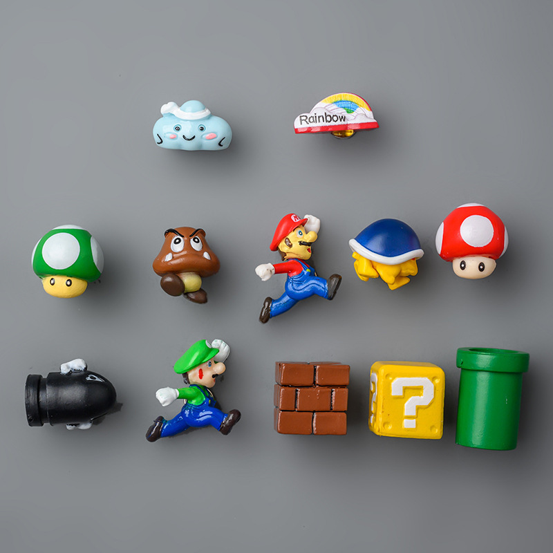 ✅ クリエイティブかわいいメアリーマリオ三次元強力な磁気冷蔵庫マグネット家の装飾マグネットマグネット|undefined