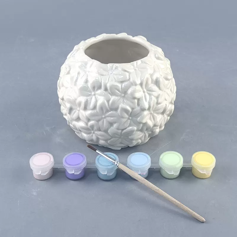 清新创意DIY浮雕绣球花陶瓷花瓶家居室内鲜花插花仿真花装饰花瓶
