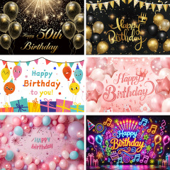 国境を越えた新しい誕生日背景布ポリエステルパーティー道具風船シーン装飾装飾誕生日横断幕掛け布毛布