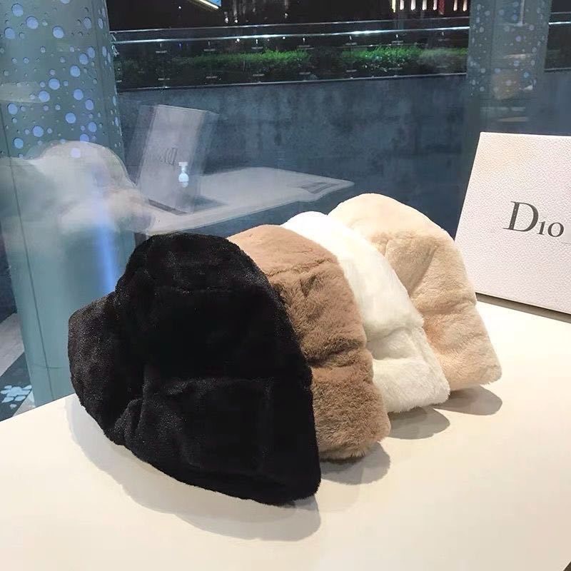 Nuovo cappello da pescatore a piastra liscia in pelo di coniglio per donna in autunno inverno, cappello da vaso piccolo per il viso caldo e appariscente, coreano_voghion.com