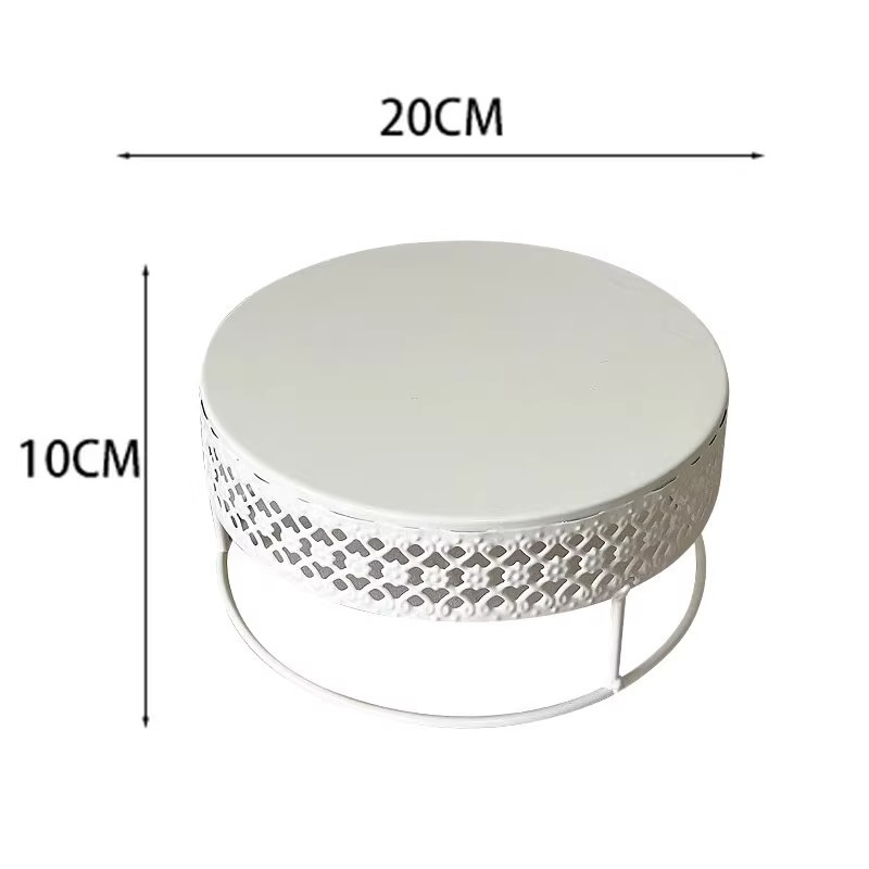 Decoración de postre estilo crema estante de exhibición de bodas estante de decoración de pastel de cumpleaños estante de hierro forjado bandeja de bocadillos