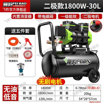 Pump 220v Household Oil-free Silent – Hava kompressorları - double-tube-1800w-30-liters-with-solenoid-valve