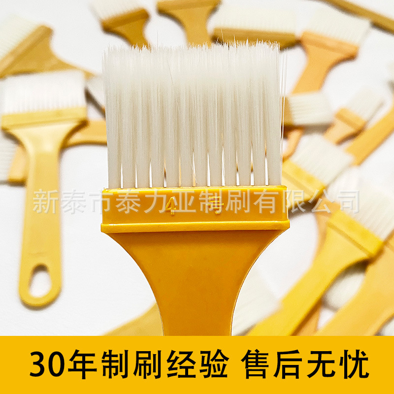 Mango Delgado amarillo placa de plástico cepillo de catering barbacoa cepillo de aceite condimento de alimentos varios cepillo de limpieza al por mayor
