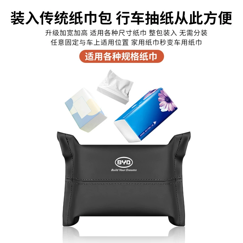 Подходящие для BYD Han Yuan Song S7 Qin F6 Tang Seal Destroyer автомобильная салфеточная коробка солнцезащитный козырек бумажный пакет для салфеток