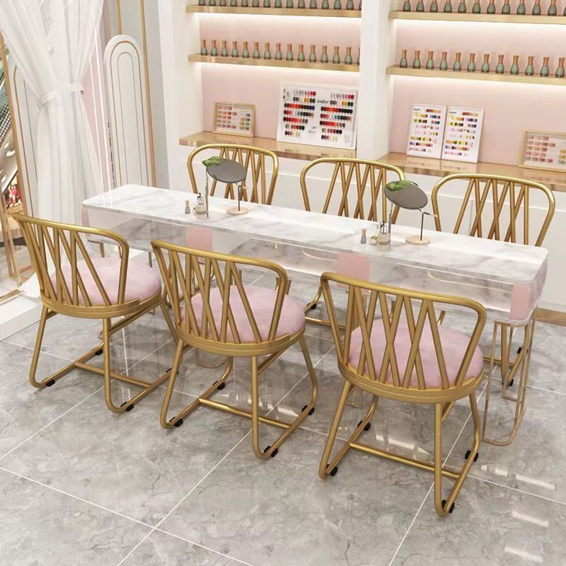 北欧网红靠背梳妆卧室化妆椅子女生轻奢简约梳妆台美甲凳子ins
