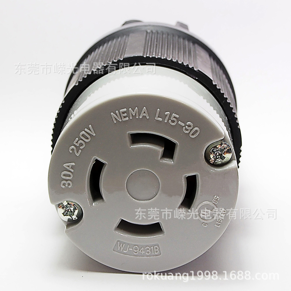 美国工业插座WJ-9431B L15-30P 30A 250V 医疗器械半导体组装插座