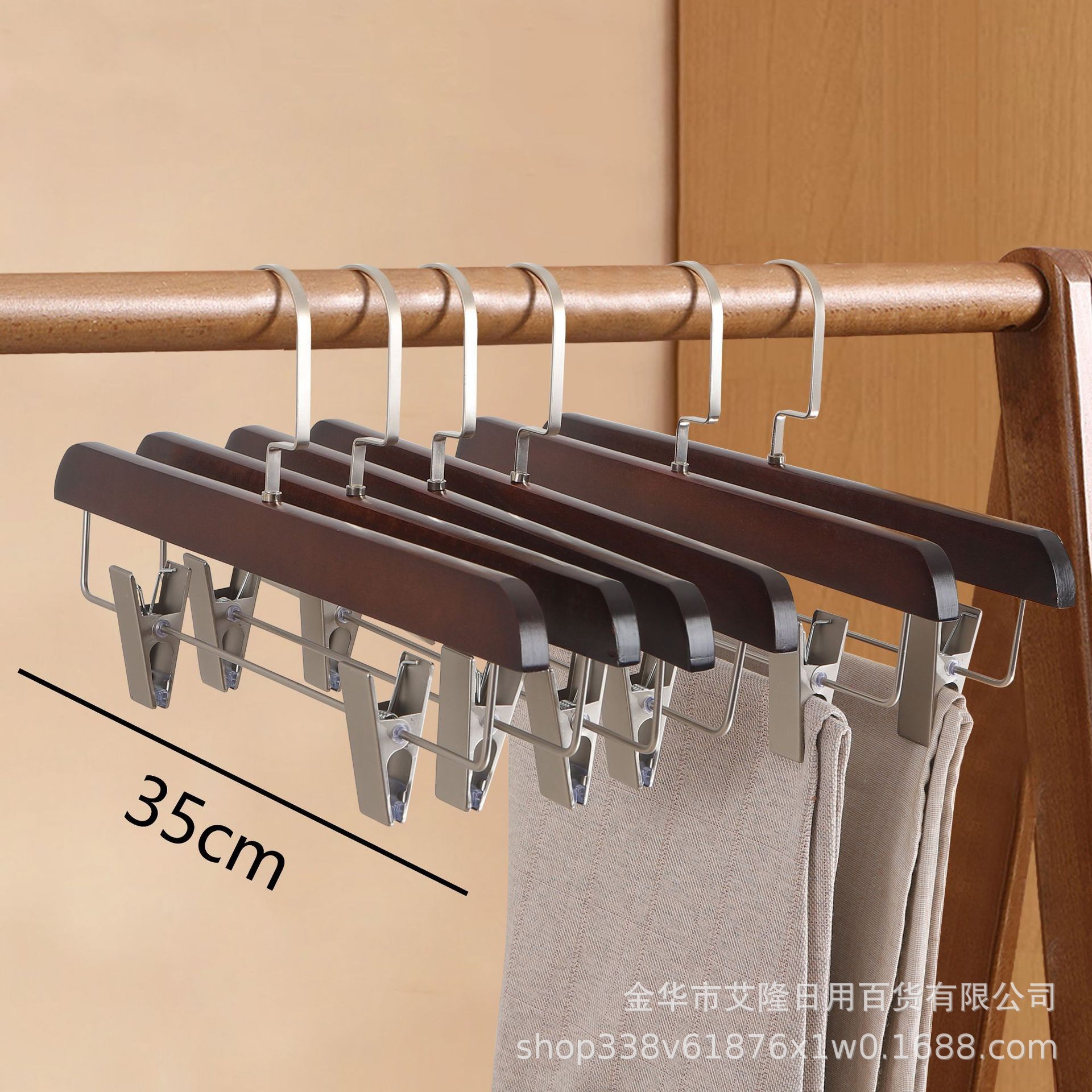 Perchas de madera sólida trajes trajes de ropa de madera sin marcas tiendas de ropa de madera hotel seleccionado soporte de ropa de madera estante de ropa antideslizante