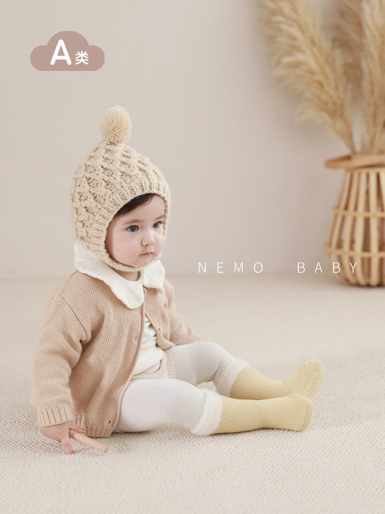 2024 invierno nuevos calcetines para bebés calcetines calientes sin hueso para niños y niñas de color sólido medias