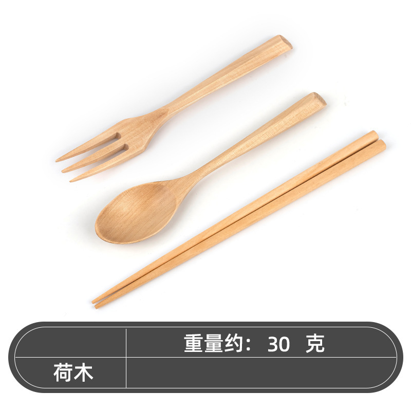 삼각형 손잡이 숟가락과 포크 젓가락 세트