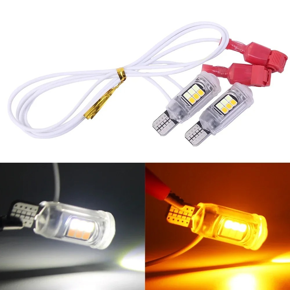 12V motor brillante luz de ancho de luz de dirección bicolor T15 2835 16smd 5W bombilla de cola de viaje image 4