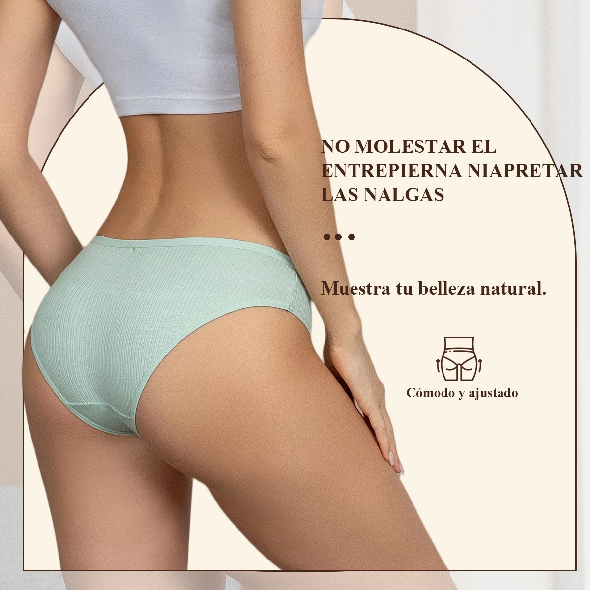 Pantalones de encaje transfronterizas de algodón femeninas frescas dulces de color sólido para niñas, entrepierna de algodón antibacteriano transpirable y cómoda image 3