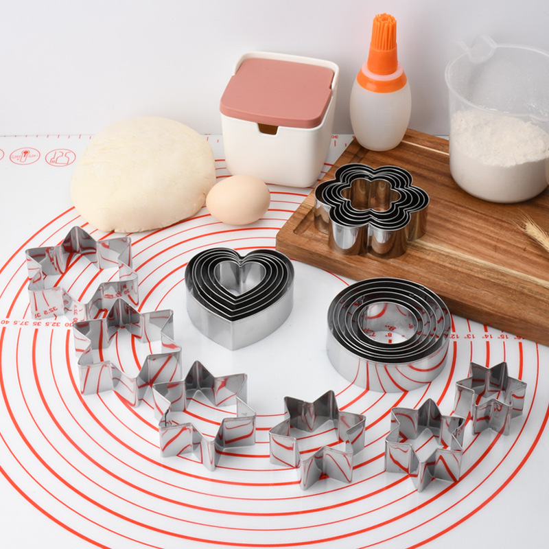 Thickened stainless steel mold fondant love mold biscuit cake decoration dumpling skin mousse round multi-size cutting mold