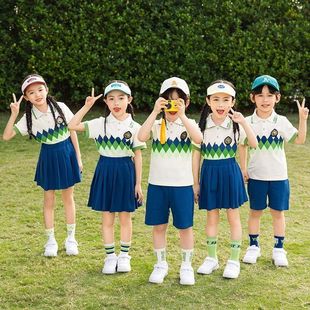 Primary School Uniform Set Kindergarten Uniform Class Uniform 2025 New Children's Short-Sleeved Shorts Short Skirt School Uniform