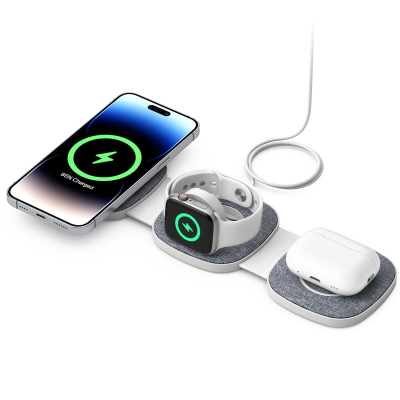 Amazon's Cross-Border Best-Selling Magnetic Mobile Phone Wireless Charger Three-In-One Is Suitable for Apple Watch and Is Multi-Functional