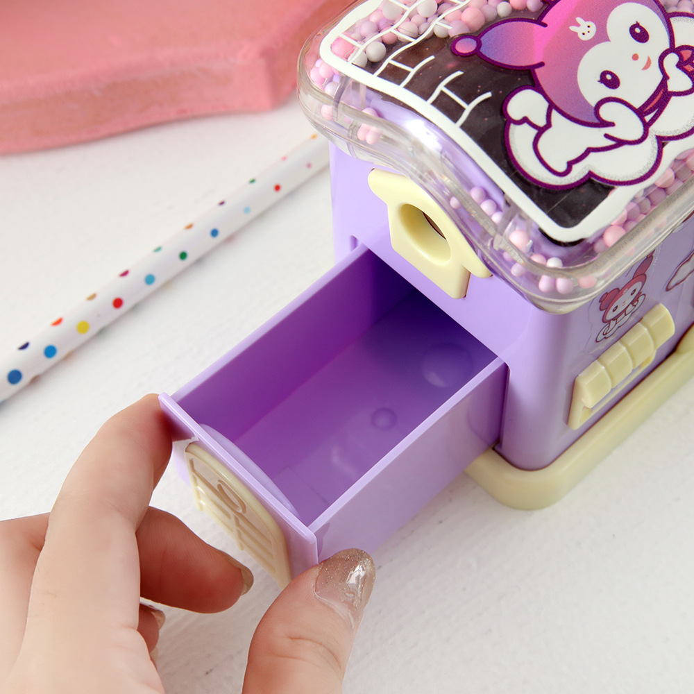 Casa pequeña de dibujos animados cuchillo de lápiz de espuma de techo de ensueño jugador de bola de rotación cuchillo de lápiz de dinosaurio cappuccino estudiantes de papelería