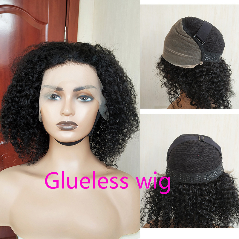 European and American glue-free wig 13x4 front lace head cover glue-free real human hair jerry culry glueless wig European and American glue-free wig 13x4 front lace head cover glue-free real human hair jerry culry glueless wig