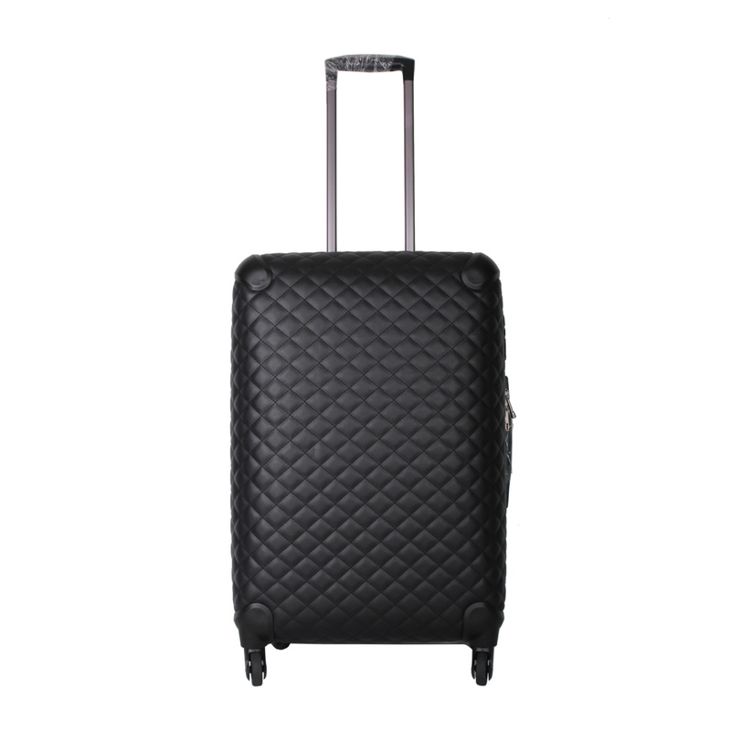 [Factory Customization] Classic Black Soft-Sided Pu Plaid 26inch Trolley Travel Student Business Suitcase