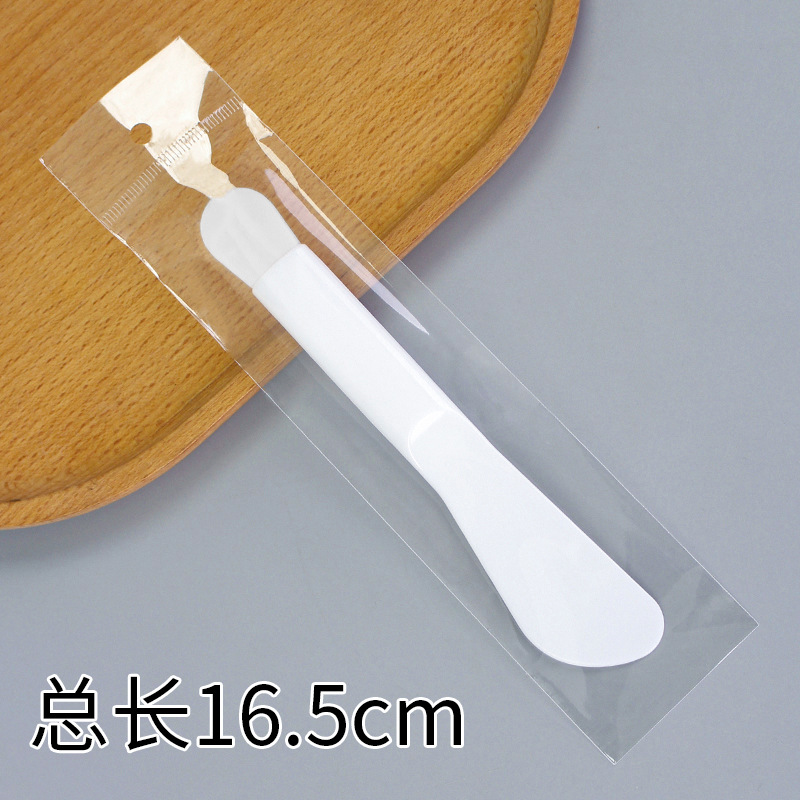Large double-headed long-handled brush, tongue-shaped, white