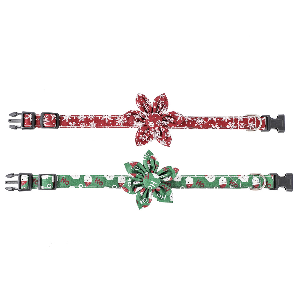 TANPOPO flores de sol de Navidad de algodón collar de copo de nieve arco pet pet dog collar